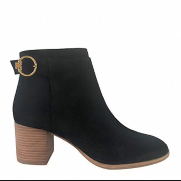 Tory Burch Sofia 65MM Suede Black Ankle Booties #50895 Women's Size 11 - Picture 1 of 10